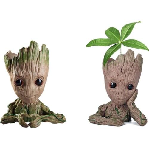 Baby Groot Flower Pot Home Decoration Planter Action Figures Cute Tree Man Model Toy Pen Holder Creative Garden Planter Pots