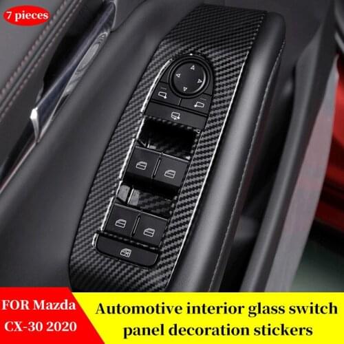 FOR Mazda CX-30 CX30 2020 Glass switch panel decoration stickers glass lifter trim Car Styling Accessories