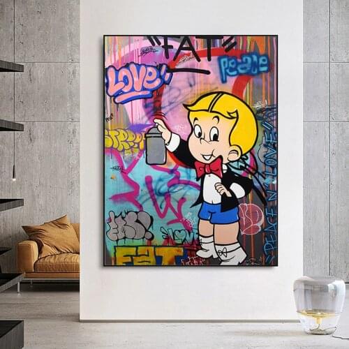 Graffiti Art Alec Monopoly Rich Money Canvas Painting Poster and Print Wall Art Pictures for Living Room Wall Decoration Cuadros