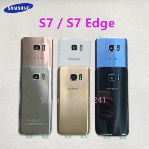 For Samsung Galaxy S7 Edge G935 S7 G930 Battery Back Cover Door Housing Replacement Repair Parts + ear Camera Glass Lens Frame