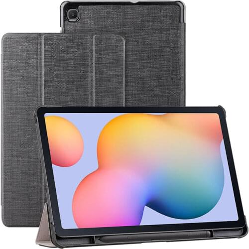 Magnetic PU Leather Case for Samsung Galaxy Tab S6 Lite New Tablet Cover with Pen holder Comfortable New Ultra Slim Leather