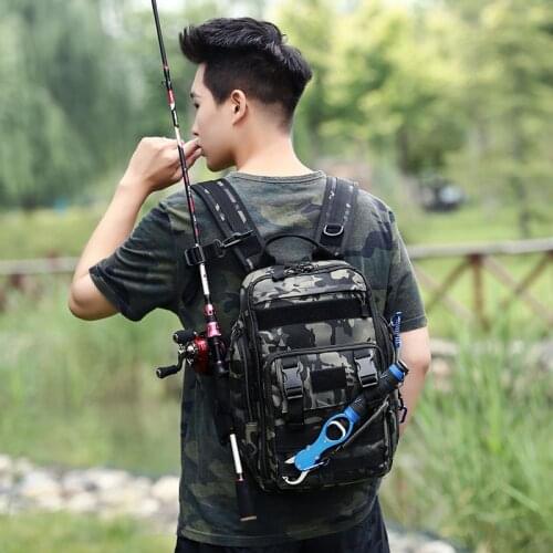 Men Outdoor Fishing Bag Mountaineering Travel Backpack Waterproof Tactical Hiking Backpacks Multi-funtional Fishing Blosa