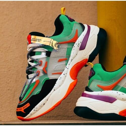 2021 New Green Platform Men Casual Shoes Streetwear Hip hop Chunky Dad Sneakers Men Designer Male Trainer Shoes chaussure homme