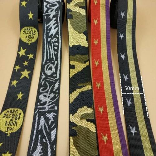 New Design 2" High Quality Fashion Webbing Straps 50mm Width 5 Yards DIY Decor Sewing Shoulder Bag Belt Textile Accessories