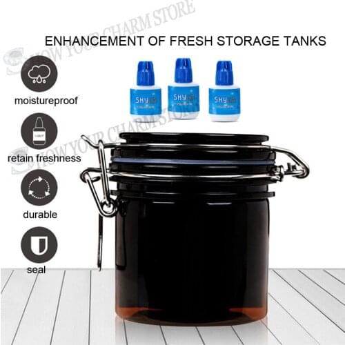 NEW Eyelash Extension eyelash glue colle faux cil storage tank Activated carbon sealsealed storage cylinder keep glue fresh