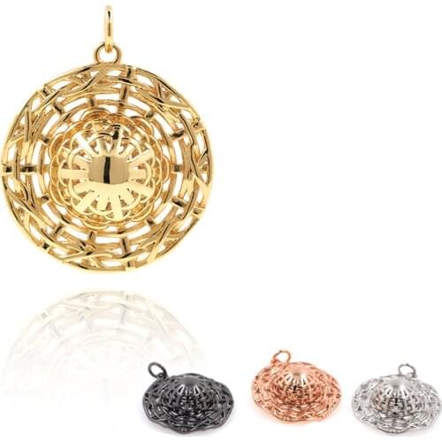 Straw Hat Pendant Fashion Brass Hollowed-Out Farmer Charm DIY Jewelry Bracelet Earring Making Accessories