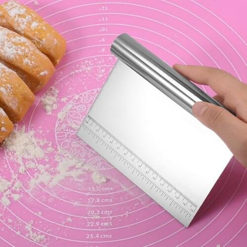 Professional Stainless Steel Pizza Dough Scraper Cutter Baking Pastry Spatulas Fondant Cake Decoration Tools Kitchen Accessories