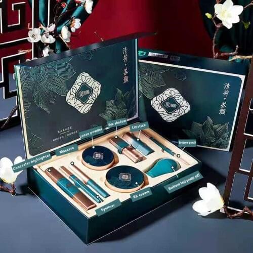 Mushroom Head Air Cushion Finishing Powder Face Powder Pearly Lustre Eyeshadow Lipstick Mascara Eyebrow Eyeliner