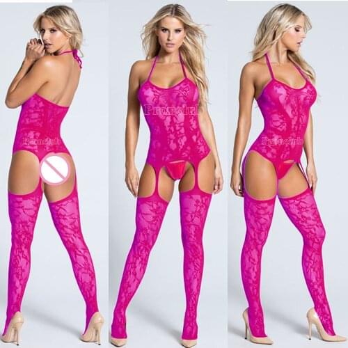 Sexy Bodystocking Open Crotch Fetish Porno Sexi Women Crochless Teddy Lingerie Bodysuit Sexy Erotic Underwear Baby Doll Costumes