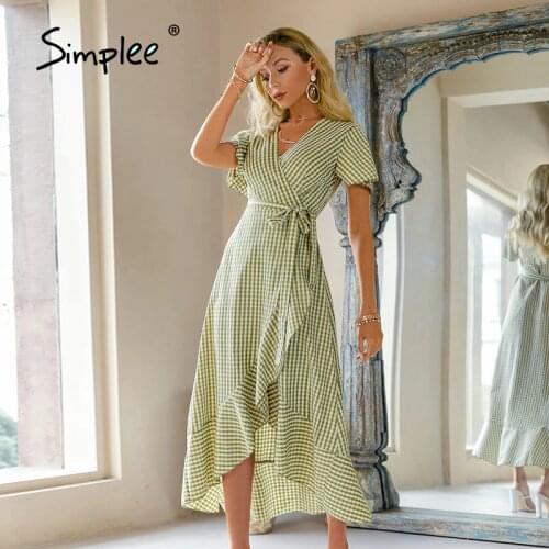 SIMPLEE Summer Dresses In A Cage