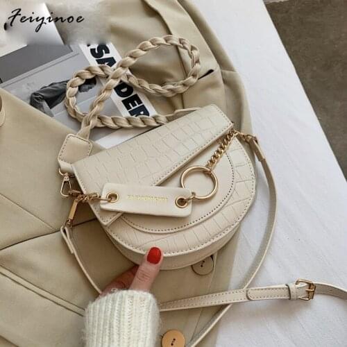 Crossbody Bags For Women 2021 Luxury Brand Crocodile Semicircle Saddle Bags Leather Handbags Bags Designer Ladies Shoulder Bags