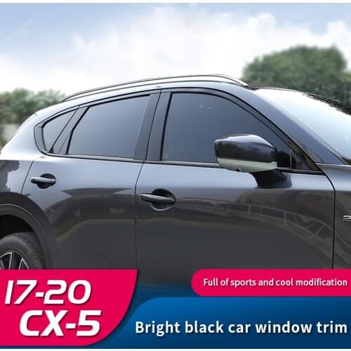 Carbon fibre/black/silver car window trim strips column stainless steel For Mazda cx5 2017 2018 2019 2020 2021Car A
