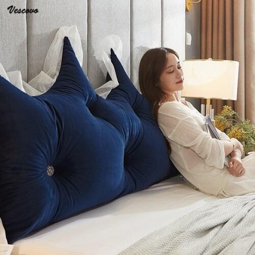 VESCOVO girls bed headrests cushion long pillow Removable washable European princess cute double backrest