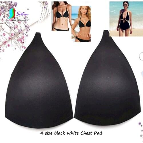 High Quality Large Black White Triangle Sponge Traceless Chest Cup Pad Swimsuit Bikini Bra Gathered Invisible Chest Pad