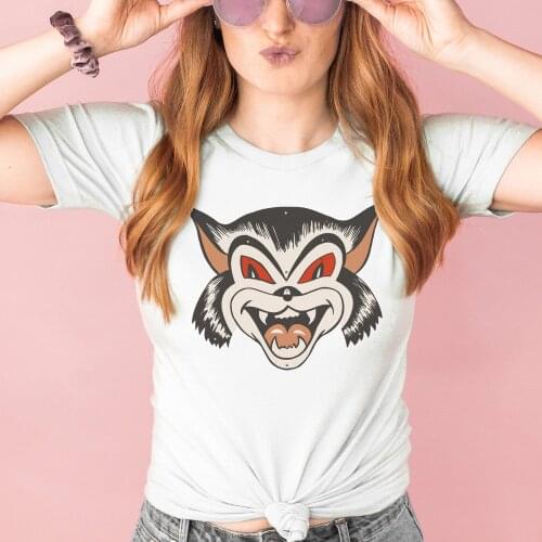 Cat Halloween Animals Print Tops Women T-shirt Casual Ladies Basic O-collar Short Sleeved Women T-shirt Girl,Drop Ship
