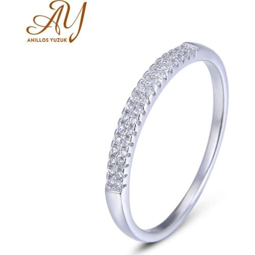 Anillos Yuzuk 100% 925 Sterling Silver Rings For Women Wedding Band Jewelry With Moissanite Engagement Ring Party Gift Wholesale
