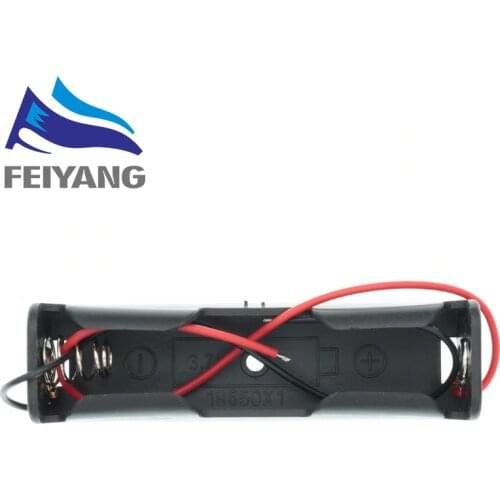 10PCS 18650 Battery Li-ion 3.7V Clip battery holder Box Case Black With Wire Lead battery holders