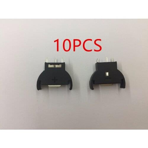 10pcs/lot CR2032 2025 CR2025 Half-Round Battery Coin Button Socket 3 PIN Holder Case 3pin