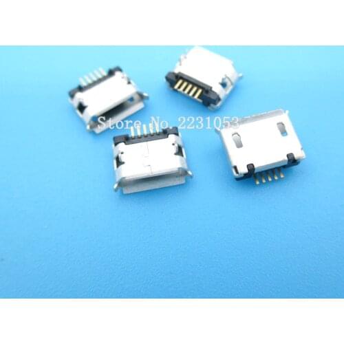 10PCS/LOT Micro USB 5pin Long Pin Female Socket G30 Connector Curly Mouth Type forCharging