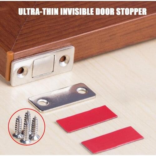 2pcs/Set Strong Door Closer Magnetic Door Catch Latch Door Magnet Furniture Cabinet Cupboard Screw / Sticker Ultra Thin