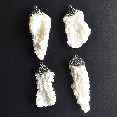 2020 new fashion natural stone white coral necklace pendant for jewelry production wholesale 4pcs/lot free shipping