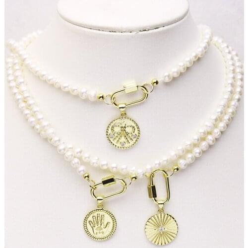 5 Stand Round pendant necklace handmade jewelry necklace pearls necklace accessories women necklace for women New design 7376