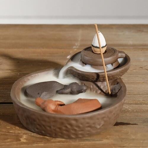 70% Dropshipping!Buffalo Crafts Backflow Incense Burner Clay Smoke Burner Incense Cone Bracket Stand Decoration