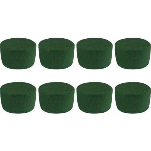 8 Pack DIY Flower Arrangement Kit Green Round Wet Floral Foam, Wedding Aisle Flowers, Party Decoration