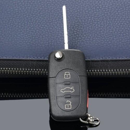 Yetaha 3+1 Buttons Auto Replacement Filp Folding Remote Car Key Fob Case Shell For Audi A4 A6 A8 Quattro S4 S8 TT Car-covers