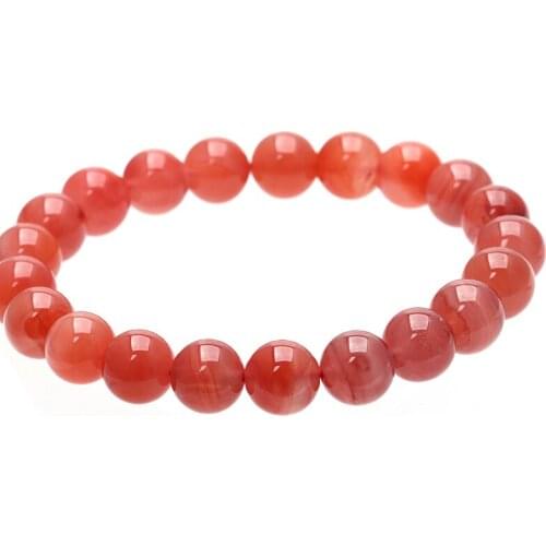 Southern Cherry Red Natural Stone Bracelets Round Beads Crystal Bracelets Lucky for Women Men Simple fashion Bracelet Jewelry