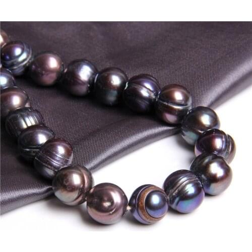Natural Pearl Grade A Real Freshwater Pearl Beads Black Potato Round Loose Pearl Beads For DIY Bracelet Necklace Jewelry Making