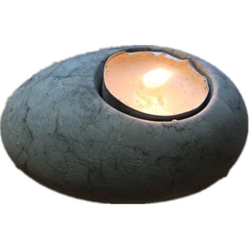 DIY Concrete Candlestick Candle Holder Silicone Molds 3D Oval Cement Tray Mould
