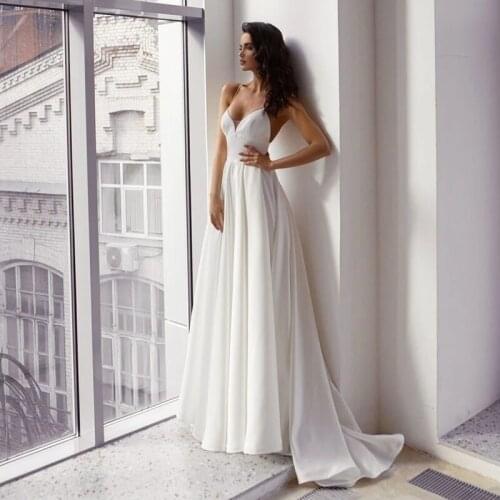 HVVLF Satin Wedding Dresses