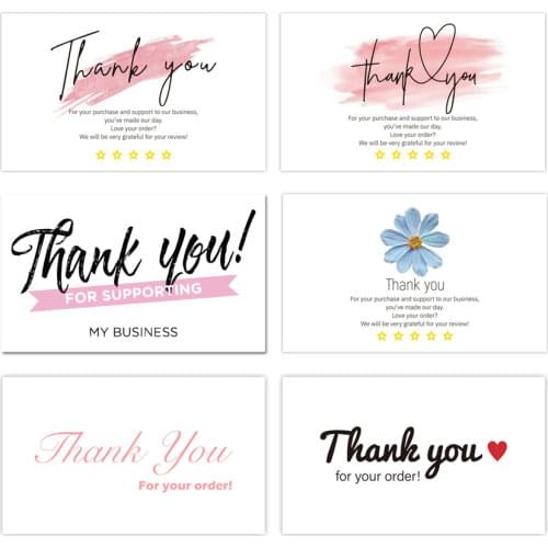 30pcs White paper card Thank You Card Small Business Note Cards Thank You For Your Order Card For Small Shop Gift decoration