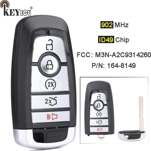 KEYECU 902MHz ID49 FCC ID: M3N-A2C93142600 164-8149 Proximity Smart Remote Key Fob for Ford Mustang Cobra Edge Fusion Explorer