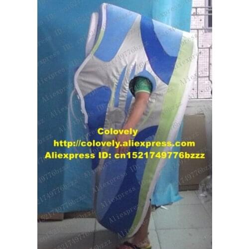 Cool Blue Sport Shoes Mascot Costume Mascotte Sneaker Gym Shoes Casual Tourist Shoes With White Lace Big Eyes No.2954 Free Ship