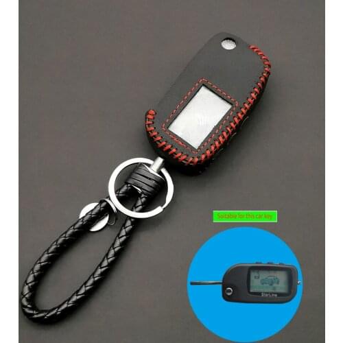 A9 High Quality Leather Key Case for Starline A9 A6 A8 A4 Uncut Blade Fob Cover Folding Car Flip Remote