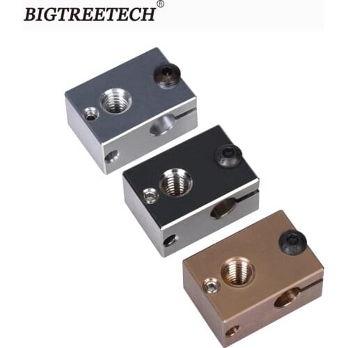 High Quality V6 Copper Heater Block Brass For E3D Hotend PT100 Sensor Hardened Steel V6 Nozzle BMG titan Extruder Updated Parts