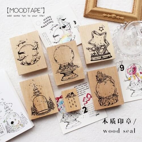 Moodtape vintage wood clear stamp for DIY scrapbooking/photo album Decorative stamp sunflower tulip stamp seal642355167474