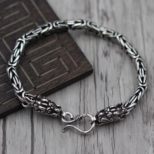 Thai Silver Unique Personality Leading Bracelet 925 Sterling Silver Create Domineering mens Bracelet