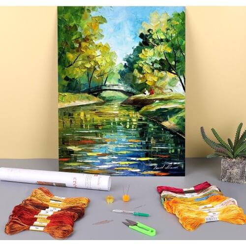 Dream Spring Printed Canvas 11CT Cross Stitch Kit Embroidery DMC Threads Knitting Craft Handmade Handiwork Floss Stamped