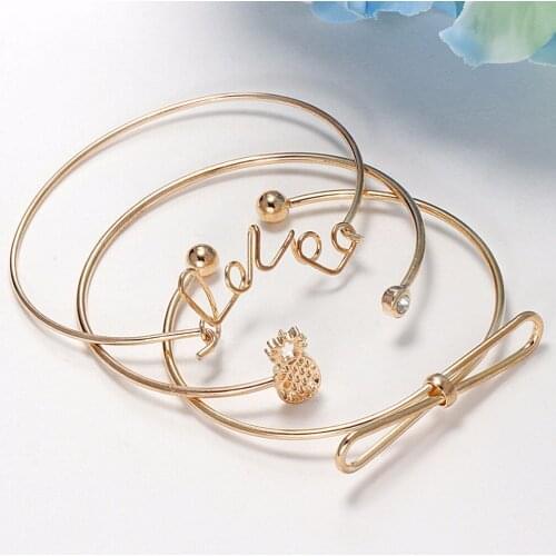 New arrivals Bohemian Retro Bracelet Fashion Minimalist pineapple rosette Opening Bangle Womens Party Jewelry Accessories