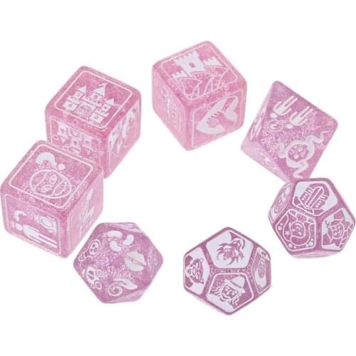 New 7pcs/set Story Dices For Story Time Polyhedral Game Dice Says Party Multi Faces Acrylic Dice Toy