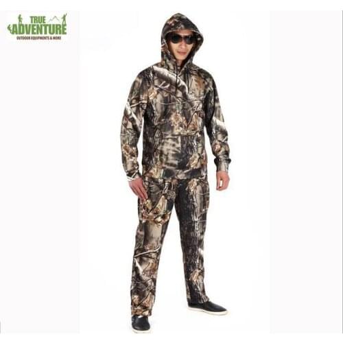 Hunting clothes Camouflage BIONIC OUTDOOR,CLIMBING FISHING camo hoodie sweatshirt pullover +pants