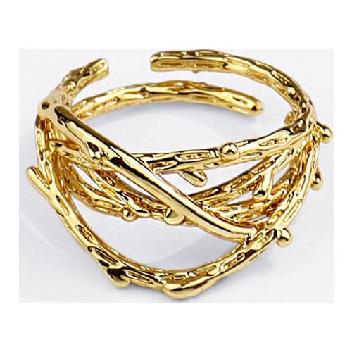 925 Sterling Silver Ring for Women Men Irregular Cross Lines Geometric Open Rings Jewelry Dropshipping