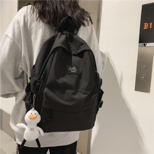 Harajuku School Bags Cute Fashion Womens Backpack Trendy All-match Nylon Bookpacks Large Capacity Travel School Backpack