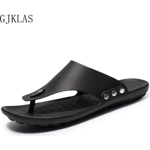 Flip Flops Men Slippers Leather Shoes Summer Slippers for Men Casual Slides Beach Shoes Mens Slippers Outdoor Classic Flip Flop