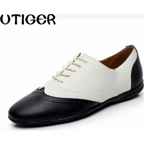 Big size 38-48 Genuine Leather Mens Ballroom Latin Salsa Dance Shoes Flat Heel Black White Boys Modern Shoes