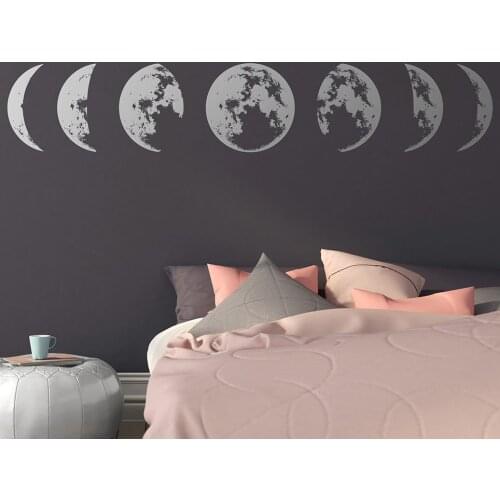 Moon Phases Wall Decal Home Decorative Arts Moon Phases Pattern Vinyl Wall Sticker Moon Changing Style Removable Murals AZ609
