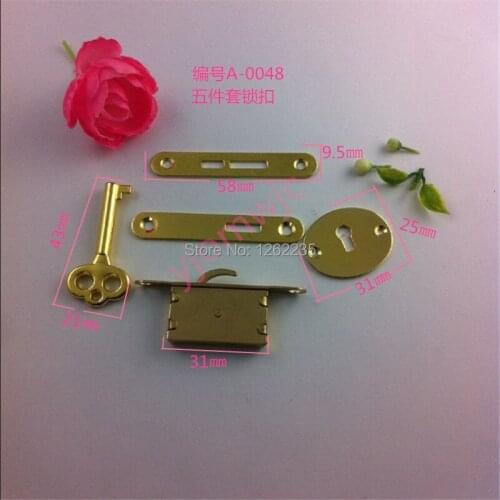 Factory Direct Five-piece lock Jewelry box box lock Hasp Decorative locks DIY lock Wholesale